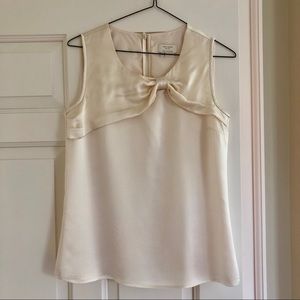 Kate Spade Ivory Silk Bow Blouse